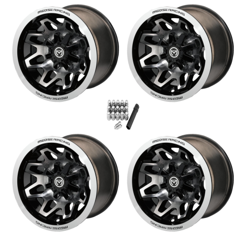 Moose Offroad 416 X Silver 15x7 Wheels/Rims (Full Set)
