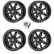 Moose Offroad 544 X Satin Black Beadlock 14x7 Wheels/Rims (Full Set)