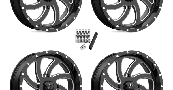 MSA M36 Switch Gloss Black Milled 20x7 Wheels/Rims (Full Set)