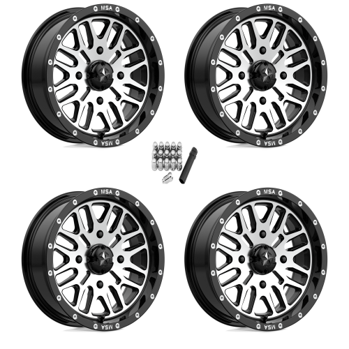 MSA M38 Brute Machined 16x7 Wheels/Rims (Full Set)