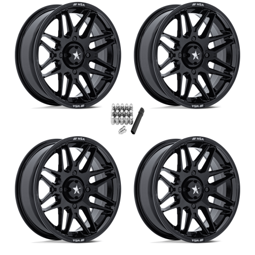 MSA M52 Radar Gloss Black 15x7 Wheels/Rims (Full Set)