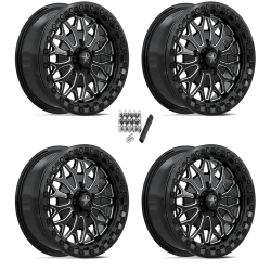 MSA M53 Bolo Gloss Black Milled 15x7 Beadlock Wheels/Rims (Full Set)