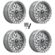 MSA M53 Bolo Gloss Silver 15x7 Beadlock Wheels/Rims (Full Set)