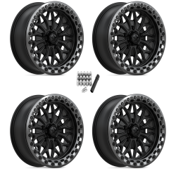 MSA M53 Bolo Matte Black 15x7 Beadlock Wheels/Rims (Full Set)