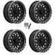 MSA M53 Bolo Matte Black 15x7 Beadlock Wheels/Rims (Full Set)
