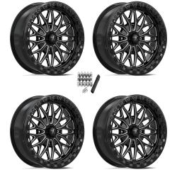 MSA M53 Gloss Black Milled 18x7 Beadlock Wheels Rims (Full Set)