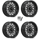 MSA M53 Gloss Black Milled 18x7 Beadlock Wheels Rims (Full Set)