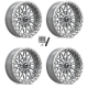 MSA M53 Gloss Silver 18x7 Beadlock Wheels/Rims (Full Set)