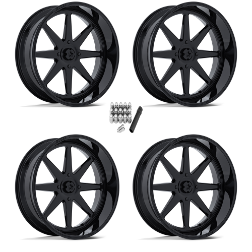 MSA M54 Spark Gloss Black 24x10 Wheels/Rims (Full Set)