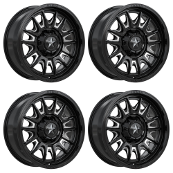 MSA M55 Commander Gloss Black Milled 18x7 Wheels/Rims (Full Set)