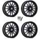 MSA M55 Commander Gloss Black Milled 18x7 Wheels/Rims (Full Set)