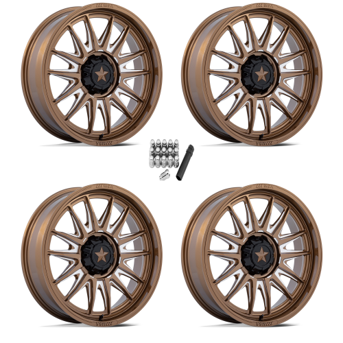 MSA M55 Commander Gloss Bronze Milled 24x7 Wheels/Rims (Full Set)