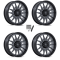 MSA M55 Commander Matte Gunmetal 15x7 Wheels/Rims (Full Set)