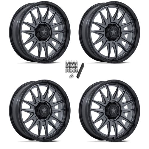 MSA M55 Commander Matte Gunmetal 18x7 Wheels/Rims (Full Set)