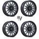 MSA M55 Commander Matte Gunmetal 22x7 Wheels/Rims (Full Set)