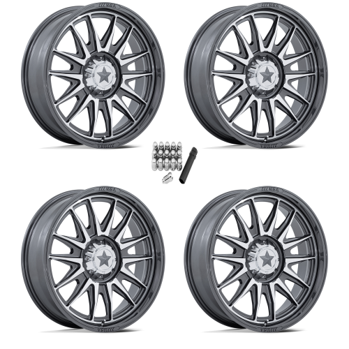 MSA M55 Commander Platinum Machined 22x7 Wheels/Rims (Full Set)