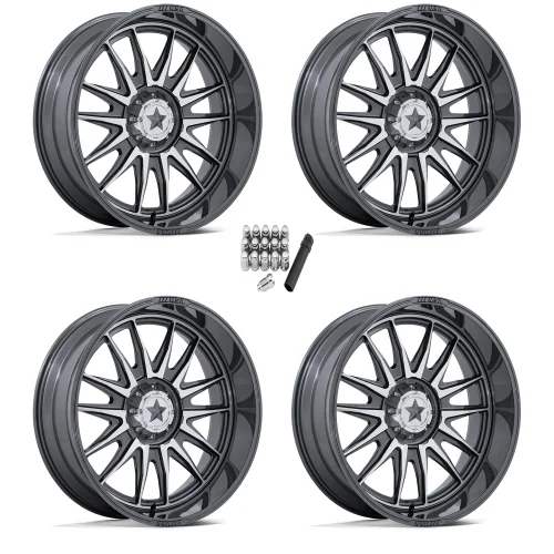 MSA M55 Commander Platinum Machined 24x10 Wheels/Rims (Full Set)