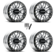 Raceline A91 Ryno Machined with Black Ring 15x7 Beadlock Wheels/Rims (Full Set)