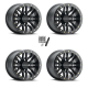 Raceline A91 Ryno Satin Black with Black Ring 15x7 Beadlock Wheels/Rims (Full Set)