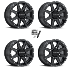 Raceline A92 Hostage Satin Black 14x7 Wheels/Rims (Full Set)