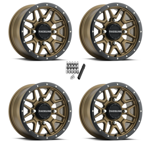 Raceline A94 Krank Bronze 14x7 Wheels/Rims (Full Set)