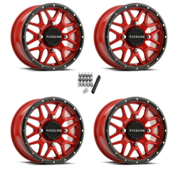 Raceline A94 Krank Red 14x7 Wheels/Rims (Full Set)