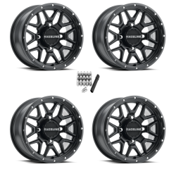 Raceline A94 Krank Satin Black 14x7 Wheels/Rims (Full Set)