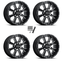 Raceline A77 Mamba Satin Black 12x7 Wheels/Rims (Full Set)