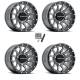 Raceline A95 Trophy Stealth Grey 15x7 Wheels/Rims (Full Set)