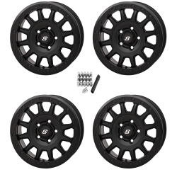 Sedona Adapt Matte Black 14x7 Beadlock Wheels/Rims (Full Set)