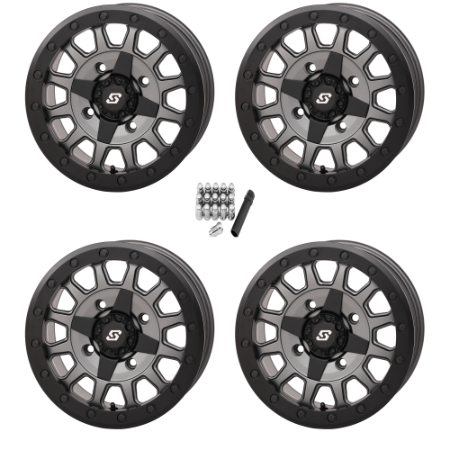 Sedona Adapt Matte Gunmetal Grey 15x7 Beadlock Wheels/Rims (Full Set)