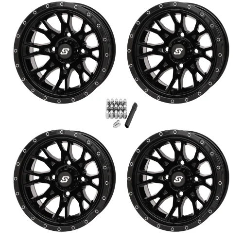 Sedona Fusion Gloss Black 15x7 Wheels/Rims (Full Set)