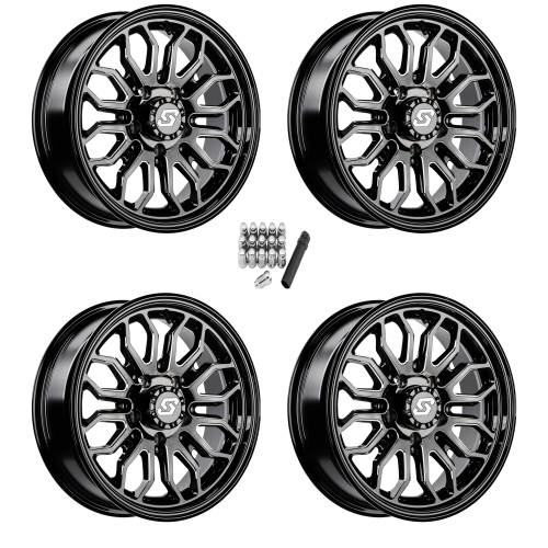 Sedona Onyx Machined 12x7 Wheels/Rims (Full Set)