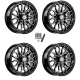 Sedona Onyx Machined 12x7 Wheels/Rims (Full Set)