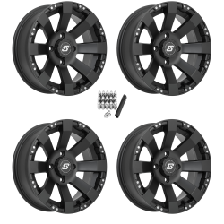 Sedona Spyder Satin Black 12x7 Wheels/Rims (Full Set)