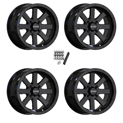 STAT Offroad STAT-02 14x7 Gloss Black Wheels/Rims (Full Set)