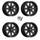 STAT Offroad STAT-02 14x7 Gloss Black Wheels/Rims (Full Set)