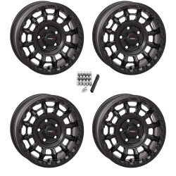 System 3 Offroad SB-10 Beadlock Matte Black 15x7 Wheels/Rims (Full Set)