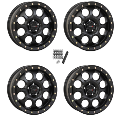 System 3 Offroad SB-7 Matte Black 15x7 Beadlock Wheels/Rims (Full Set)