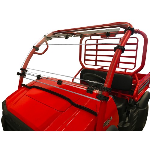 Spike Powersports Kawasaki Mule SX Hinged Windshield W/Upper Vents - Hard Coated
