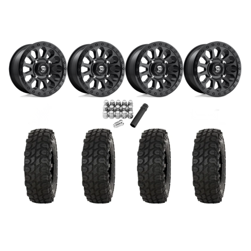 High Lifter XComp ATR 28x10-14 Tires on Fuel Vector Matte Black Wheels High Lifter XComp ATR 28x10-14 Tires on Fuel Vector Matte Black Wheels
