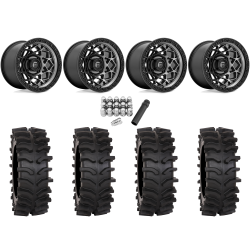 System 3 XT400W 30x12-15 Tires on Fuel Unit Matte Gunmetal (15x10) Wheels