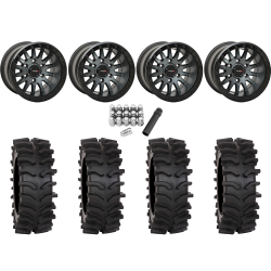 System 3 XT400W 30x12-15 Tires on SB-8 Matte Brushed Grey (15x10) Beadlock Wheels