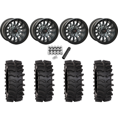 System 3 XT400W 30x12-15 Tires on SB-8 Matte Brushed Grey (15x10) Beadlock Wheels