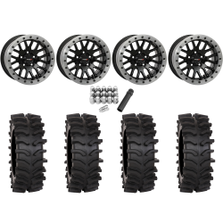 System 3 XT400W 30x12-15 Tires on SB-9 Gloss Black (15x9) Beadlock Wheels