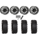 System 3 XT400W 30x12-15 Tires on SB-9 Gloss Black (15x9) Beadlock Wheels