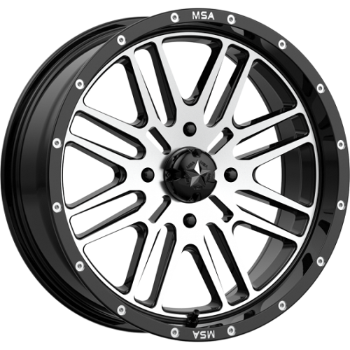 MSA M38 Brute Gloss Black Machined 18x7 Wheel/Rim MSA M38 Brute Gloss Black Machined 18x7 Wheel/Rim
