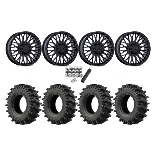 EFX MotoSlayer 35x9.5-24 Tires on MSA M50 Clubber Gloss Black Wheels