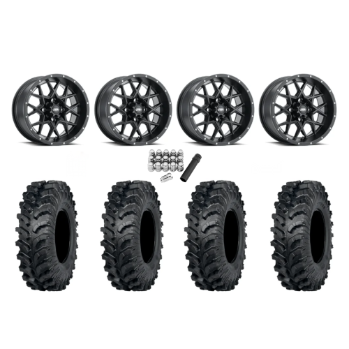 ITP MT911 30x10-15 (8ply) Tires on ITP Hurricane Satin Black Wheels