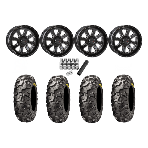 ITP Blackwater Evolution Tires 27x9-14 & 27x11-14 on ST-4 Gloss Black Machined Wheels